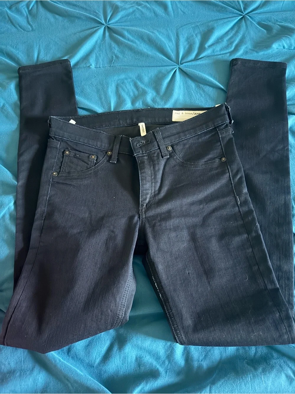 rag & bone Men's Skinny Jeans — Deep Navy Black